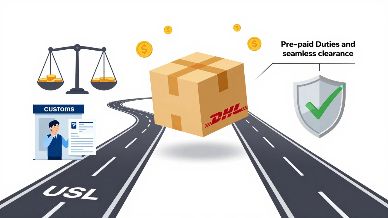 Visual metaphor of shipping risks: confusing fees vs smooth customs clearance